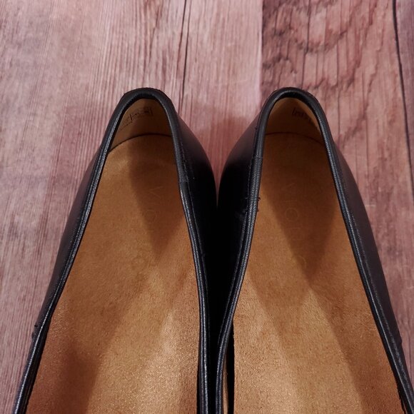 Vionic Orinda Ballet Flats Womens Size 8.5 Wide Square Toe Shoes Black Leather - Picture 8 of 15
